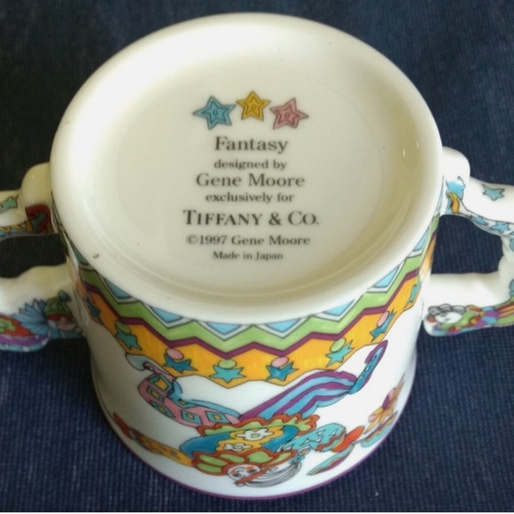 Tiffany & Co. “Fantasy”MUG, BOWL, and PLATE TRIO ~ Gene Moore ~1997 Tiffany & Co - Picture 3 of 8